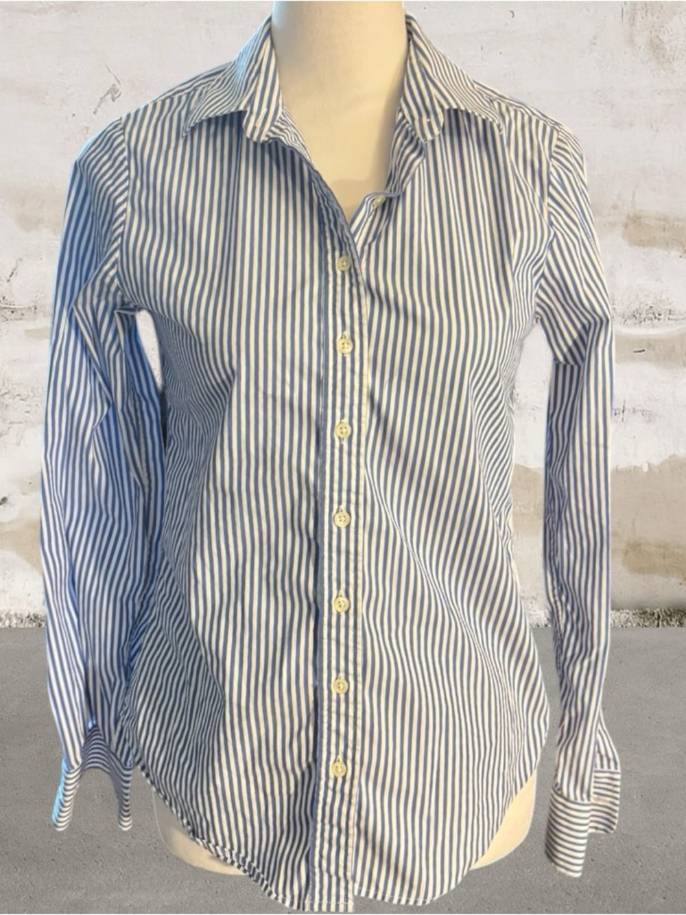 The Icon Shirt by Rochelle Behrens in Blue/White Striped Size XS - Picture 3 of 7